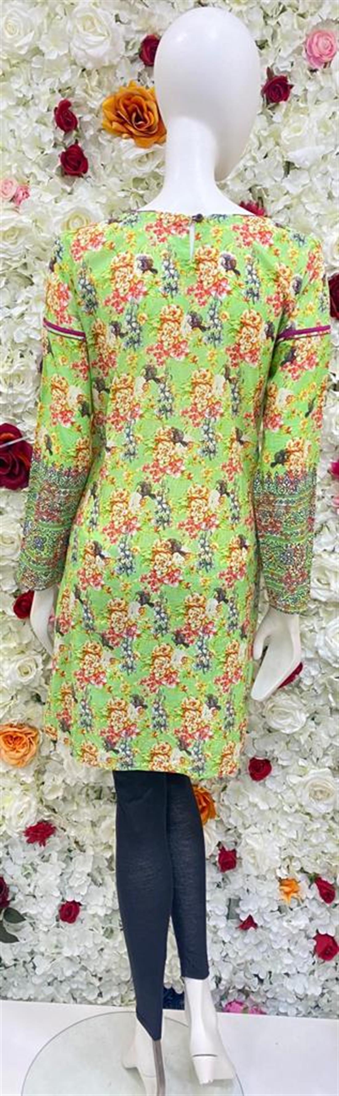 Mint Green 1 PC Readymade Digital Printed Ego Kurta