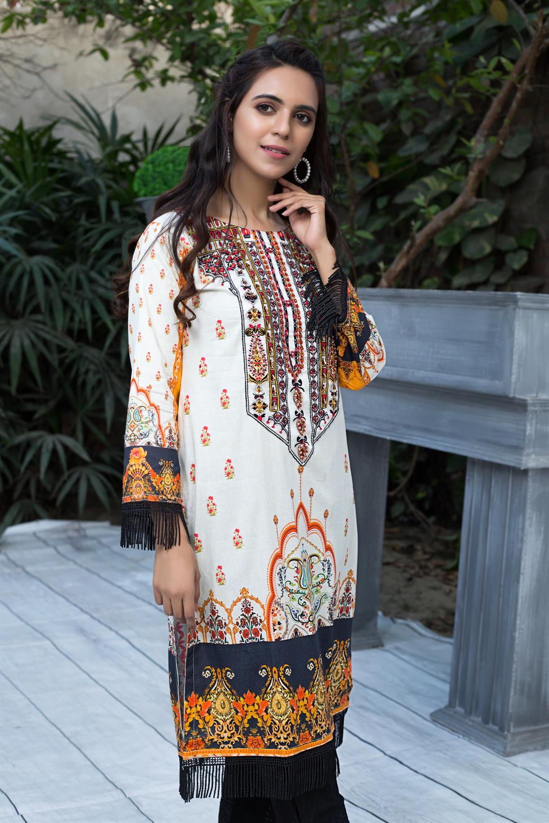 Cream Beaded Ladies Tunics and Kurta