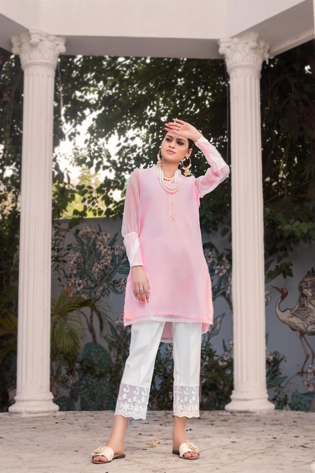 Baby Pink Organza Zoya Collections