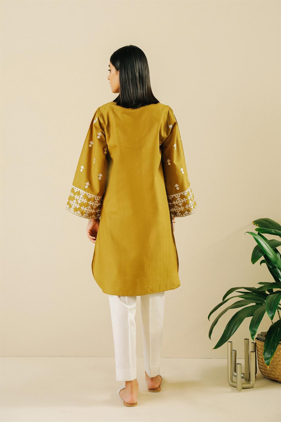 Olive Embroidered Ethnic Designer Ladies Ready to Wear Suits