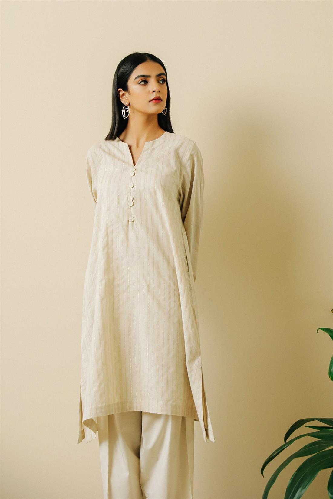 Cream Ethnic Designer Ladies Ready to Wear Suits
