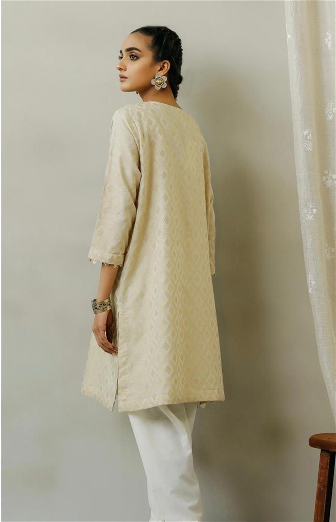 Light Gold Ethnic Designer Ladies Ready to Wear Suits