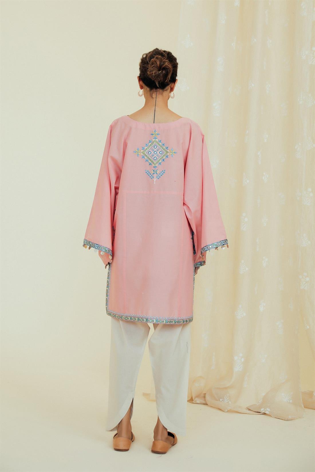 Baby Pink Embroidered Lawn Ethnic Designer Ladies Ready to Wear Suits