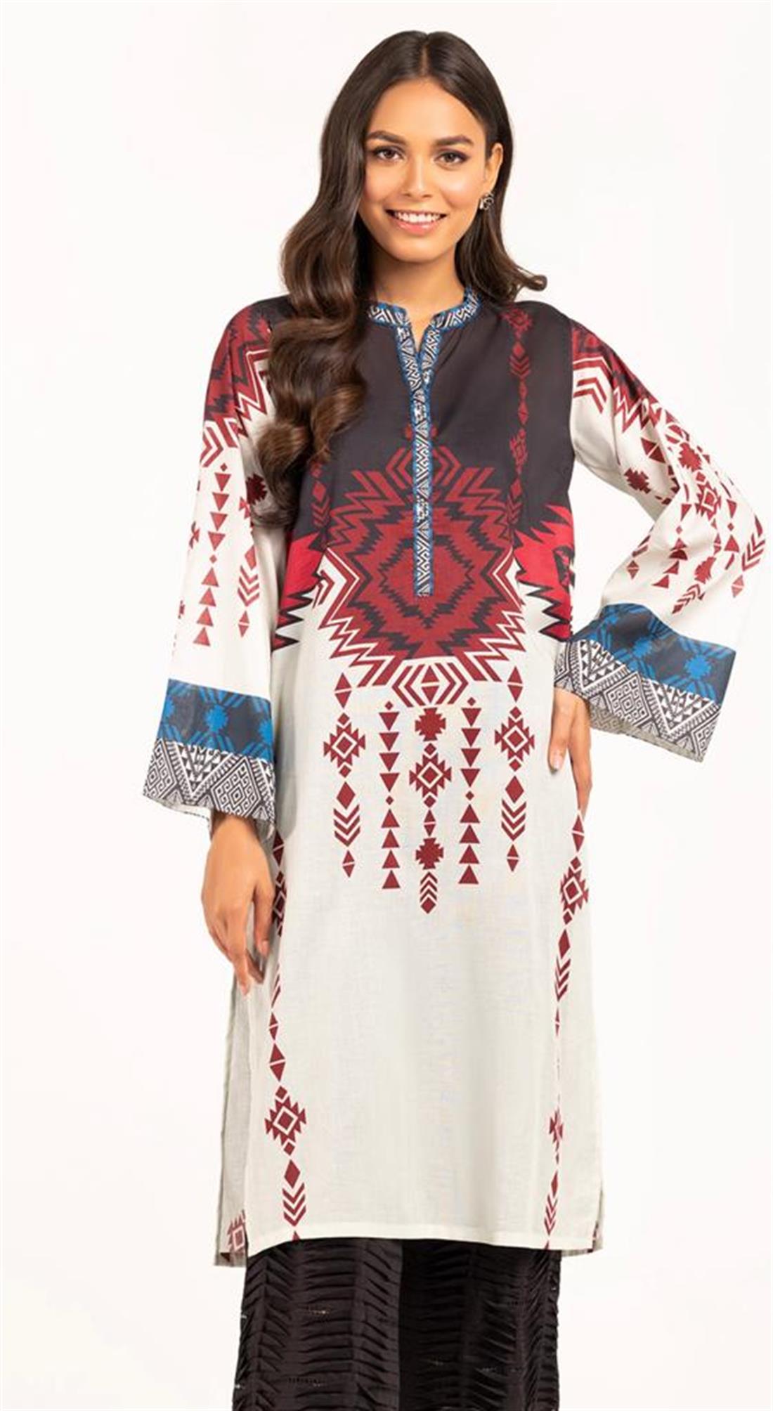 Black & Multicolour Digital Printed Cotton Shirt