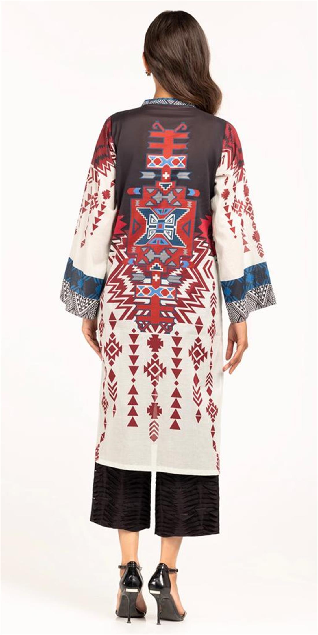 Black & Multicolour Digital Printed Cotton Shirt