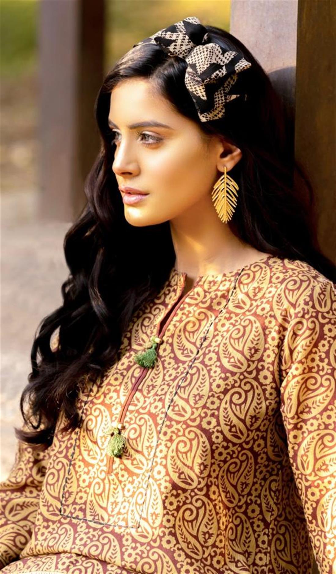 Dark Beige Stitched Khaddar Digital Printed Shirt
