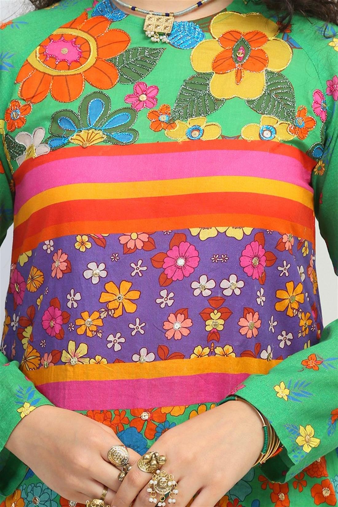 Green & Multicolour Sequinned Generation