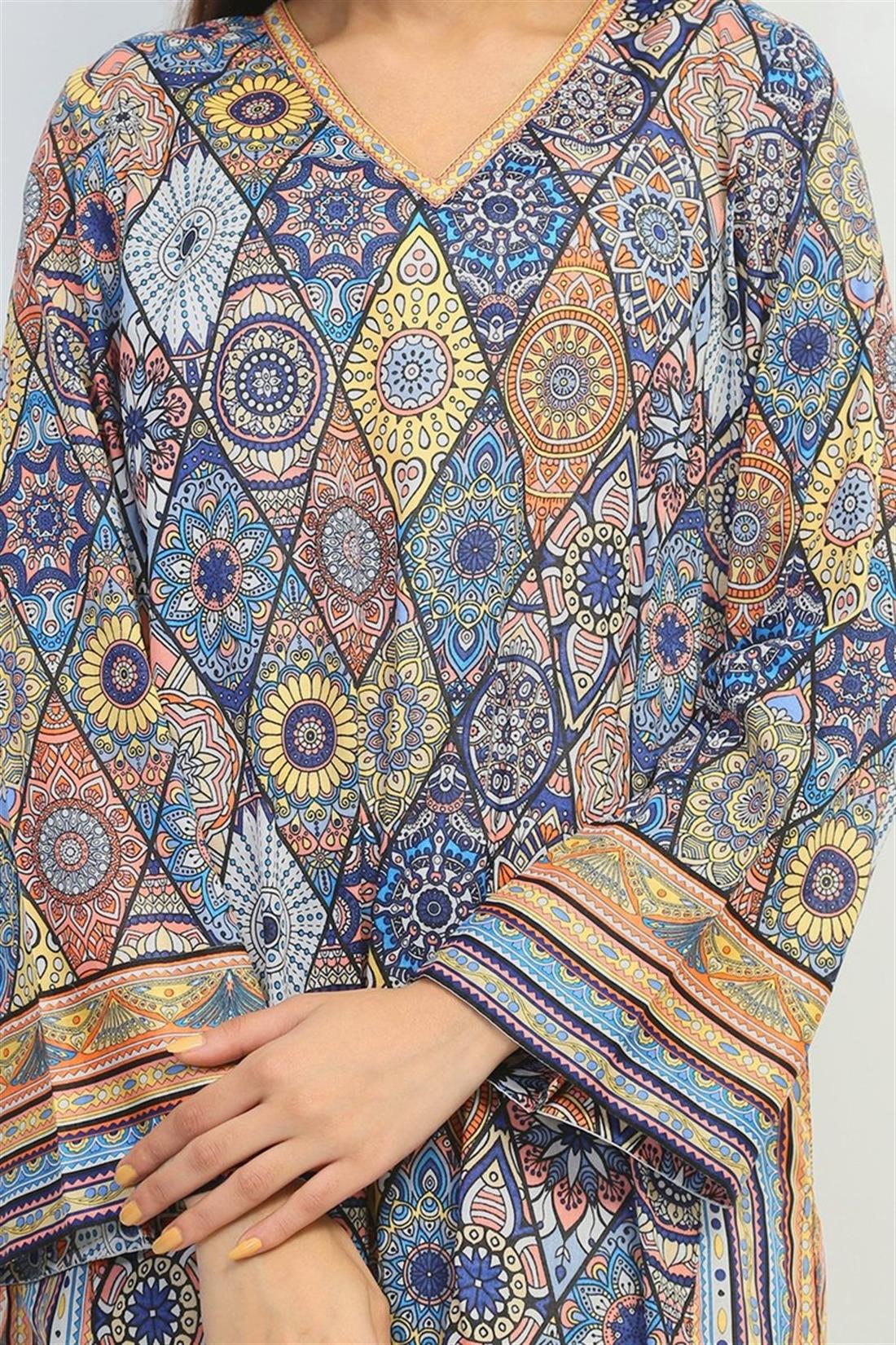 Blue & Multicolour Printed Lawn Generation