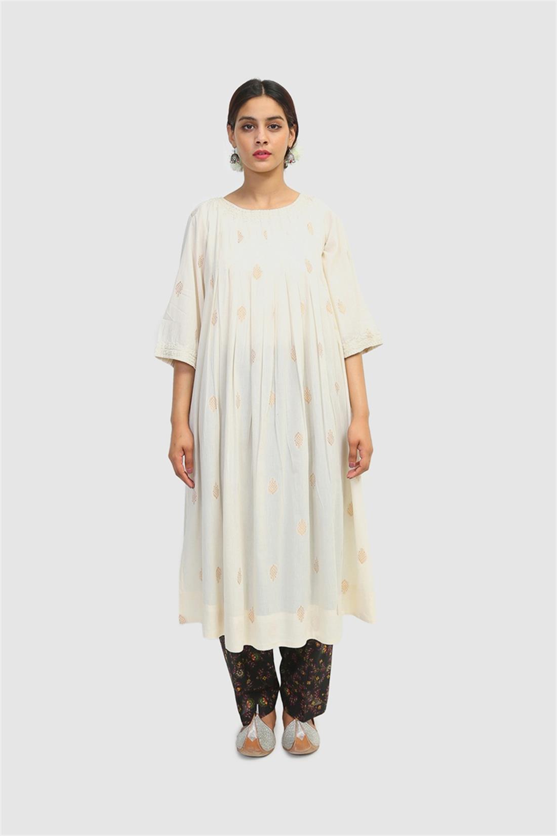 Off White Embroidered Jacquard Generation