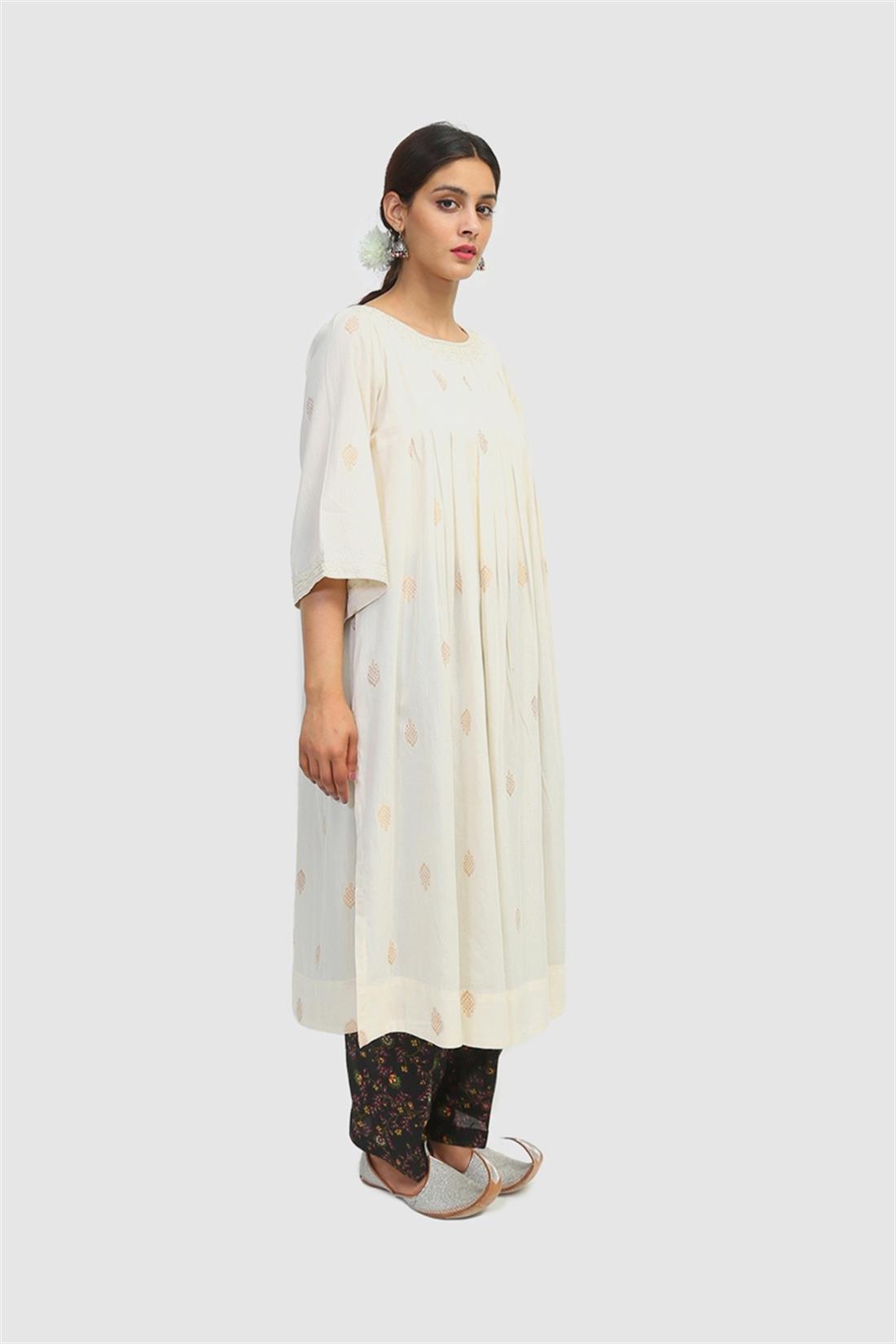 Off White Embroidered Jacquard Generation