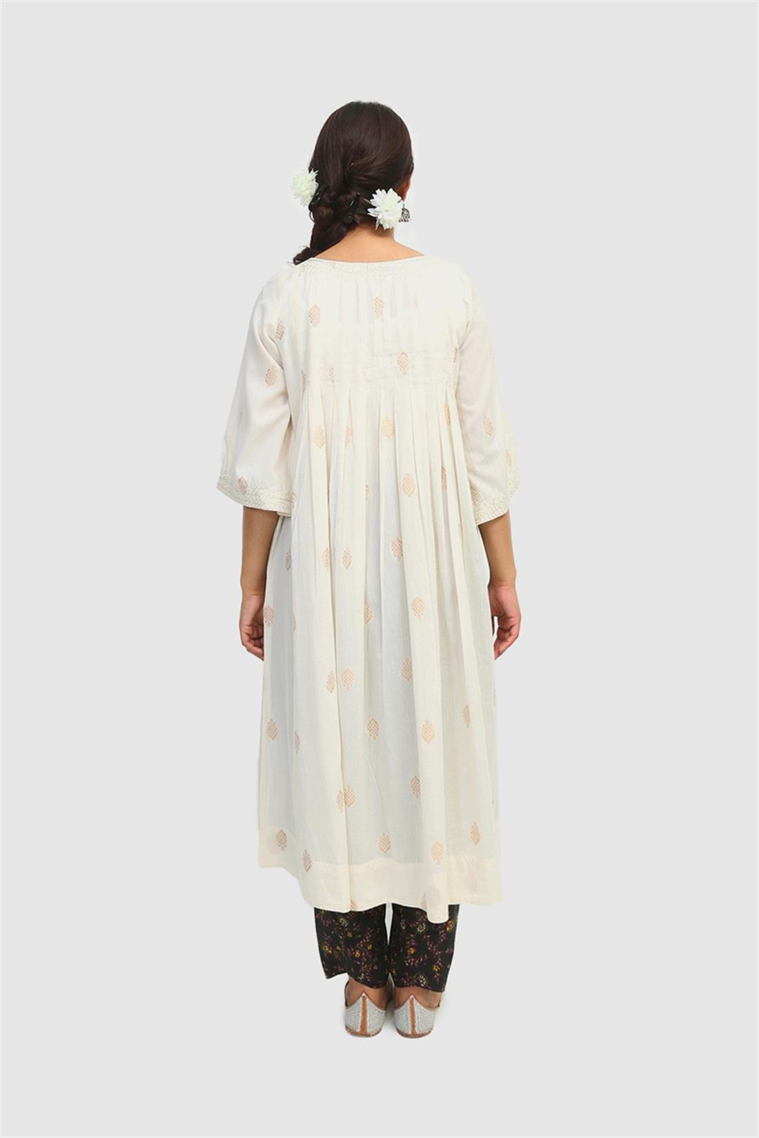 Off White Embroidered Jacquard Generation
