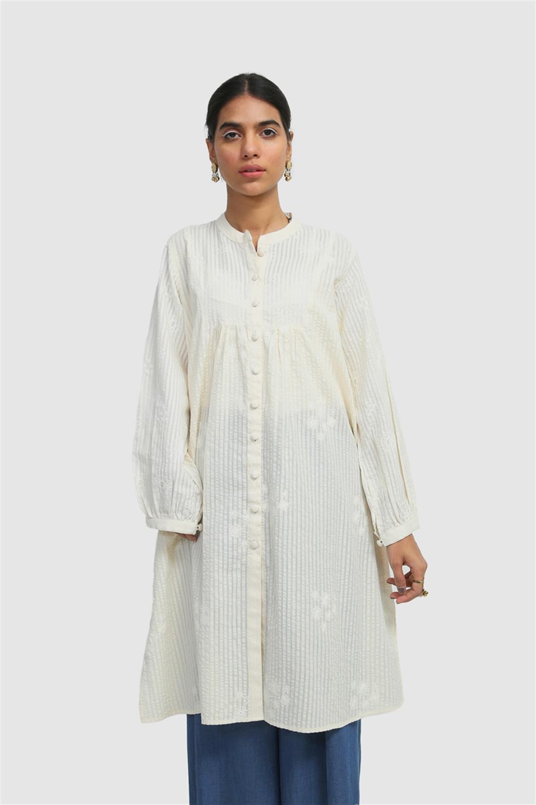 Off White Embroidered Lawn Generation