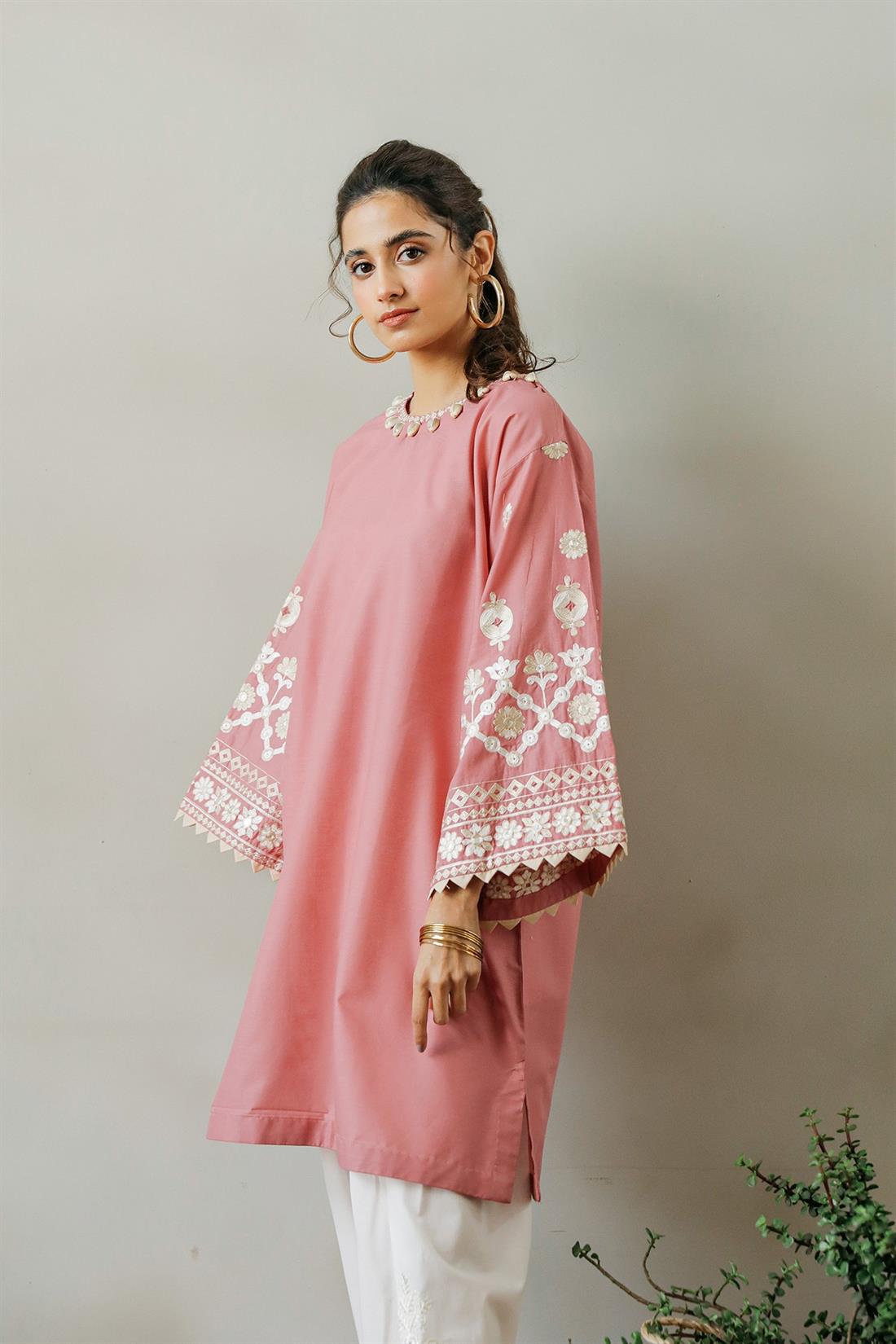 Light Pink Embroidered Lawn Ethnic Designer Ladies Ready to Wear Suits