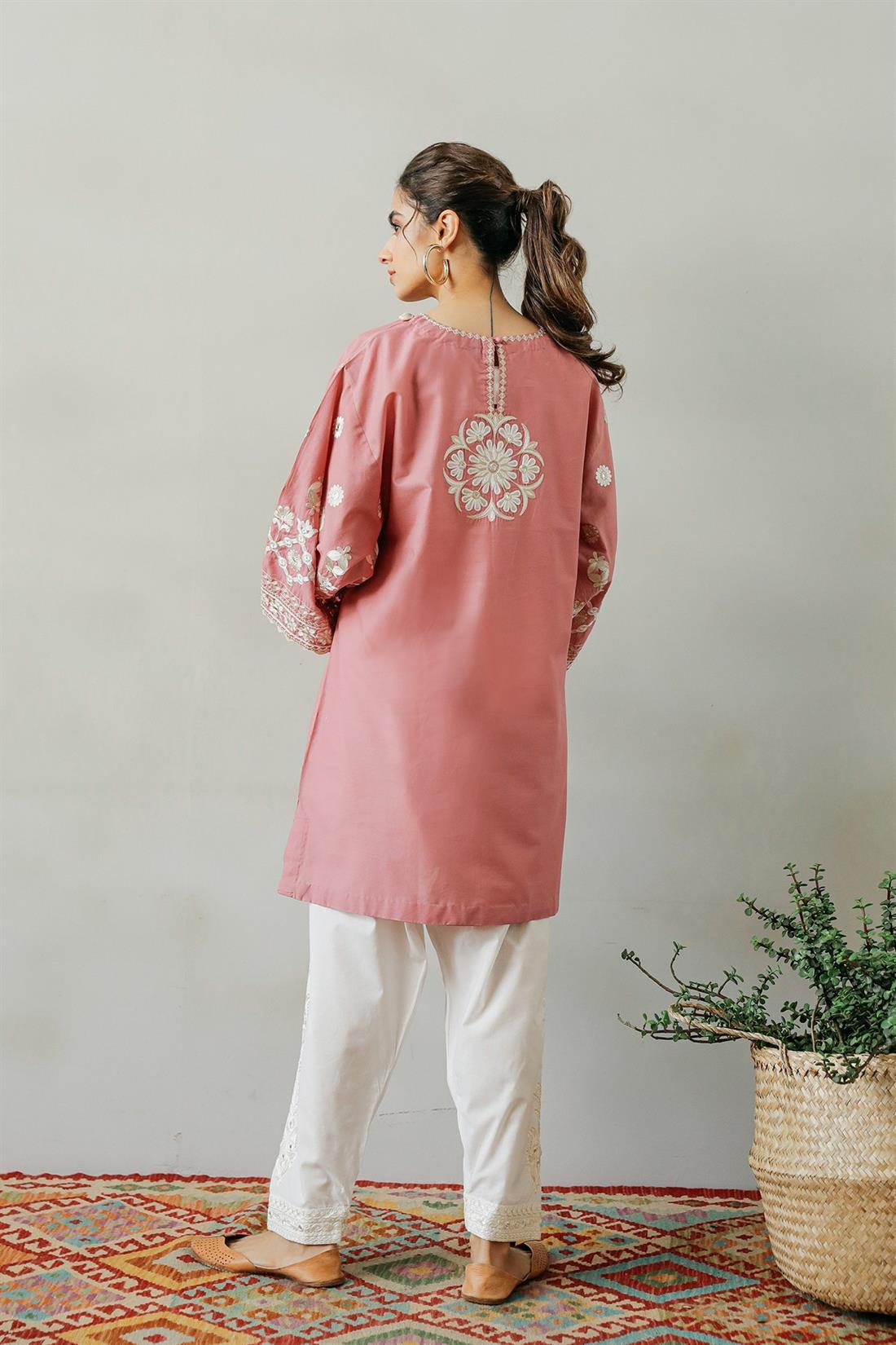 Light Pink Embroidered Lawn Ethnic Designer Ladies Ready to Wear Suits