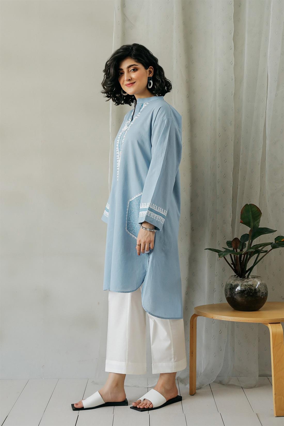 Grey Embroidered Ethnic Designer Ladies Ready to Wear Suits