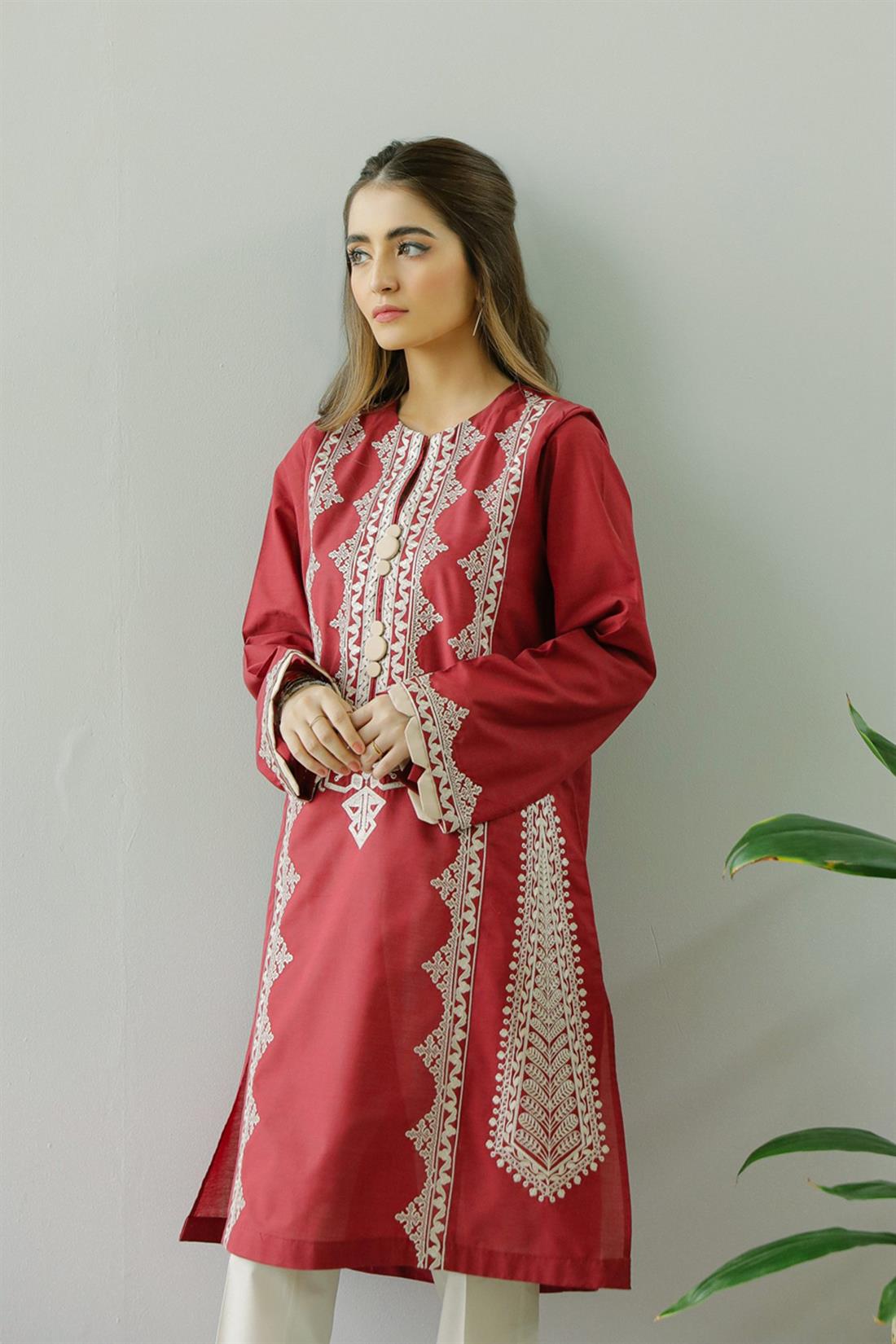 Maroon Embroidered Ethnic Designer Ladies Ready to Wear Suits