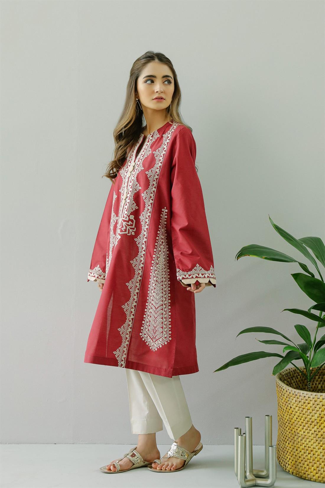 Maroon Embroidered Ethnic Designer Ladies Ready to Wear Suits