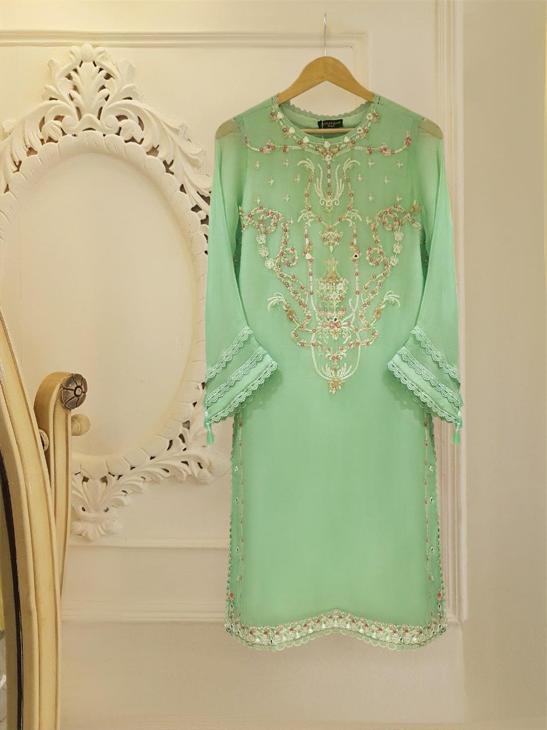 Pista Agha Noor Pure Chiffon Shirt