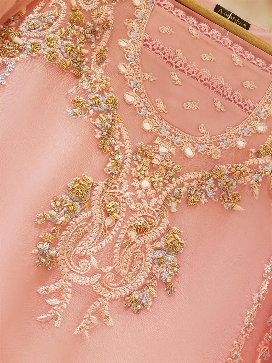 Pink Agha Noor Pure Chiffon Shirt
