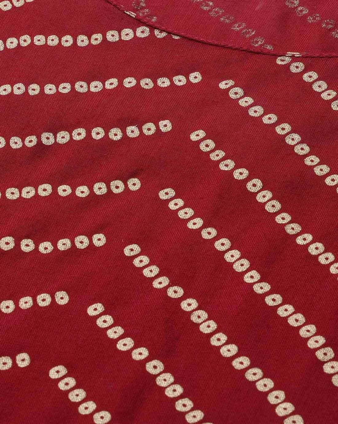 Maroon Printed Palazzo Ladies Tunics and Kurta