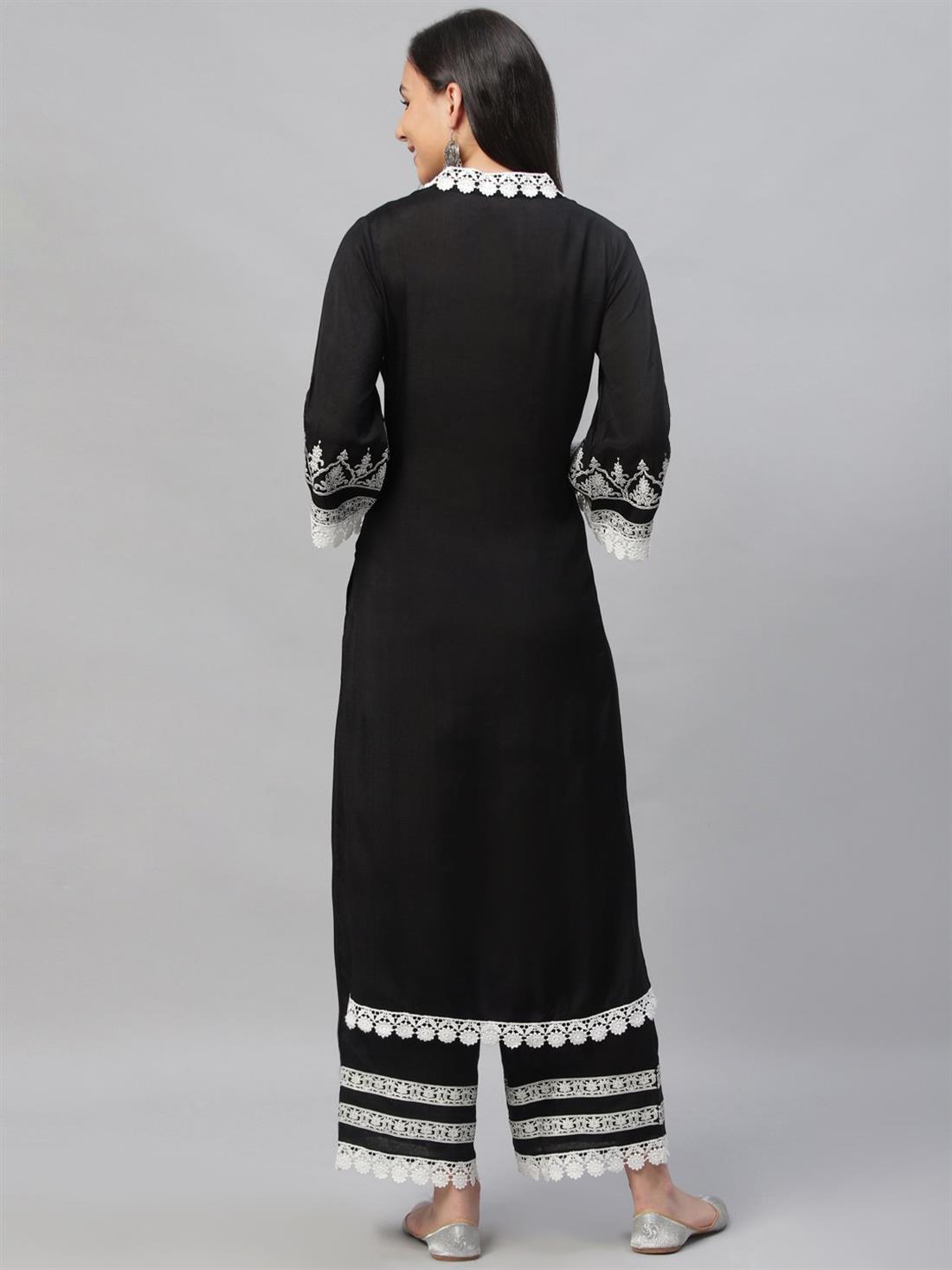 Black Printed Palazzo Ladies Tunics and Kurta