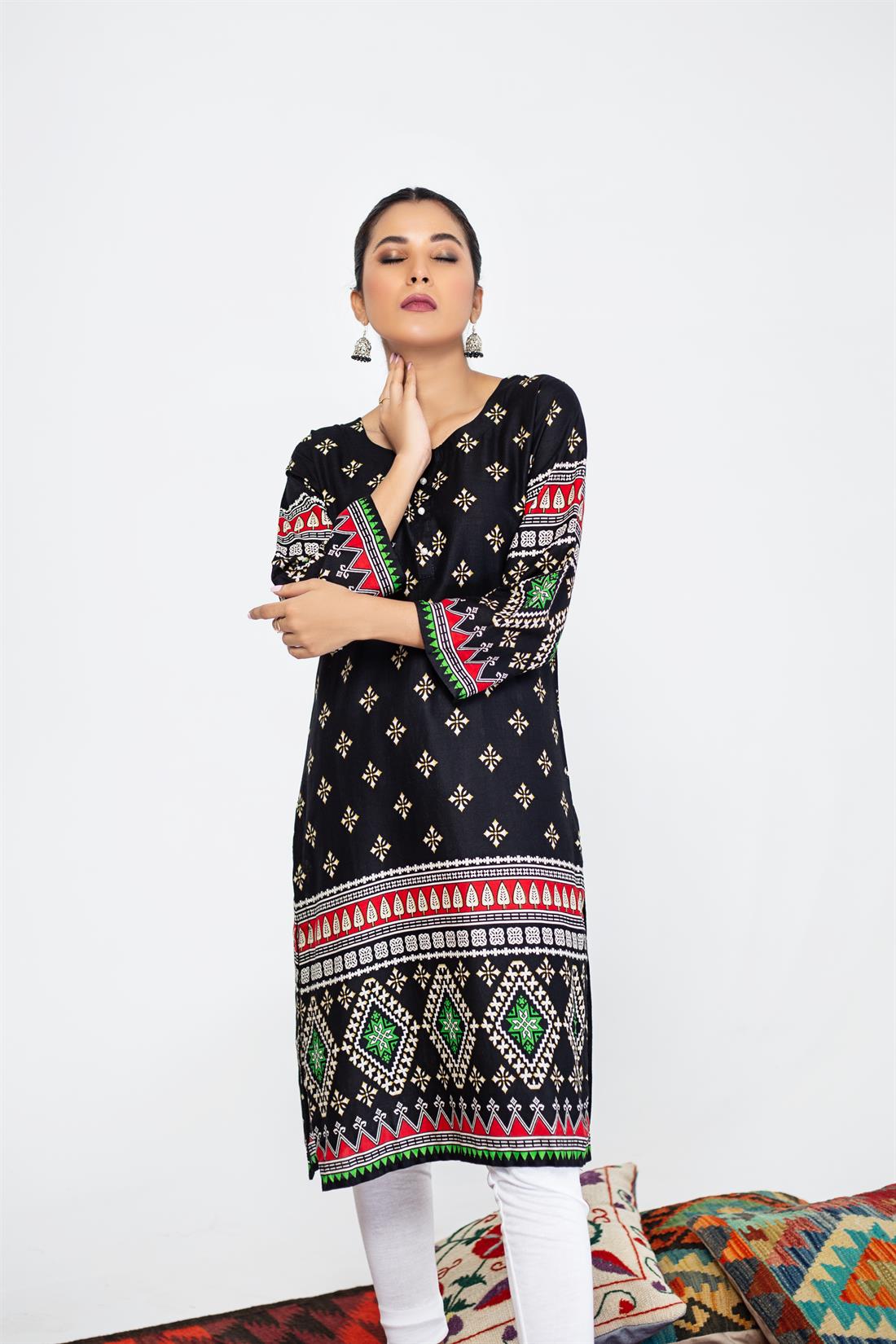Black Printed Ladies Tunics and Kurta