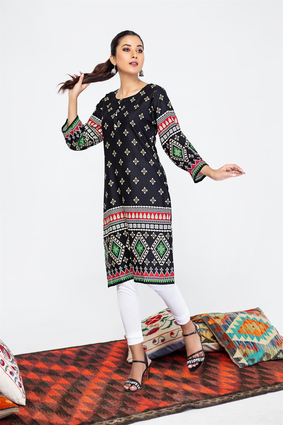 Black Printed Ladies Tunics and Kurta