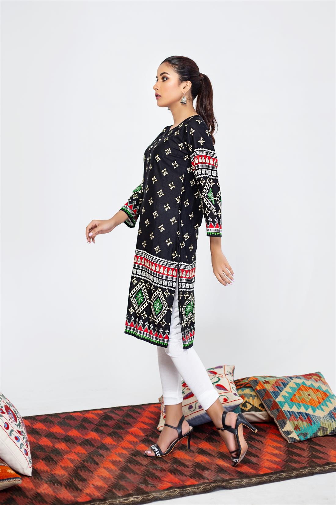 Black Printed Ladies Tunics and Kurta