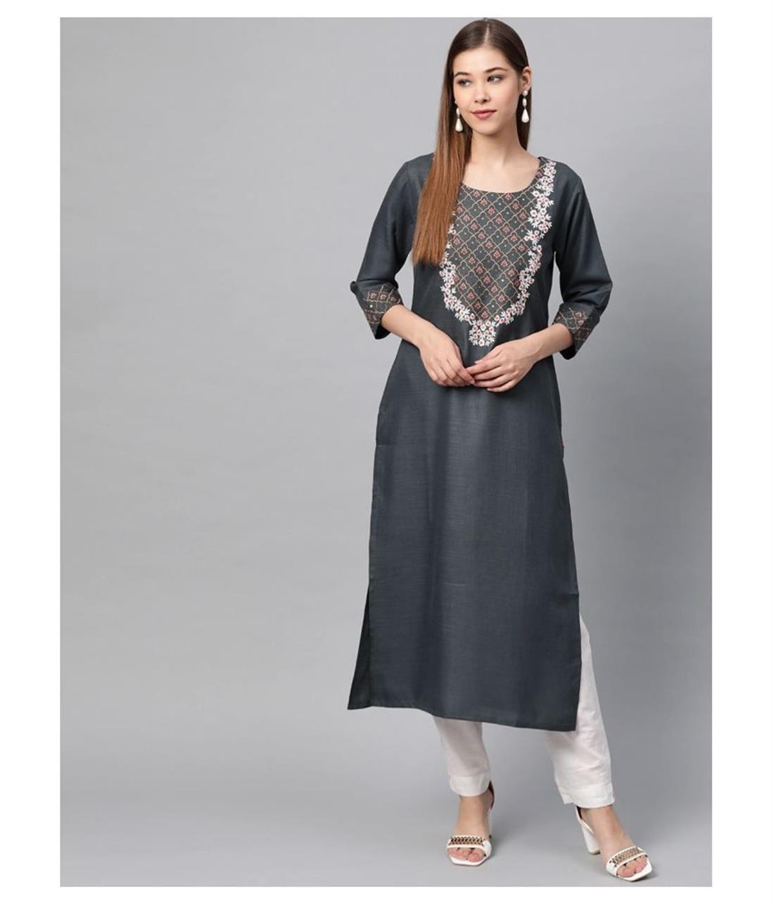 Grey Cotton Straight Kurt