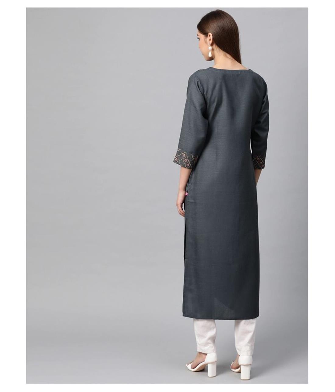 Grey Cotton Straight Kurt