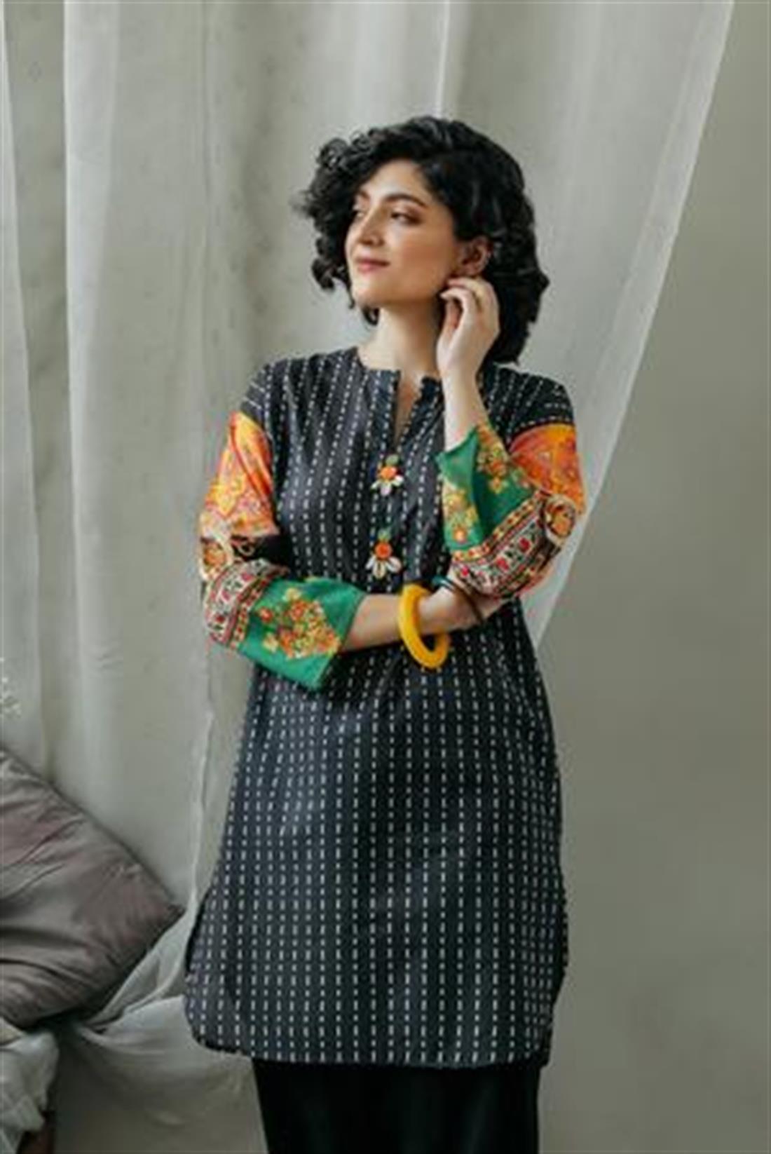 Black Printed Lawn Ethnic Designer Ladies Ready to Wear Suits