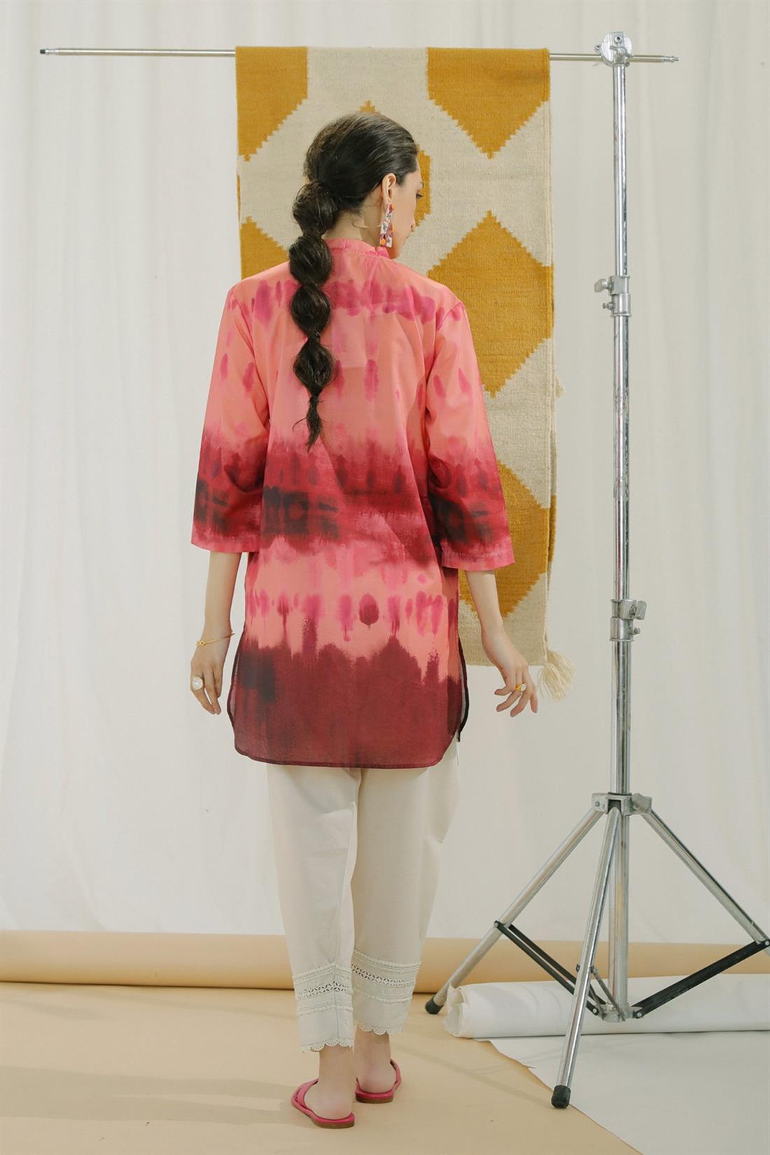 Peach & Pink Printed Lawn Ethnic Designer Ladies Ready to Wear Suits