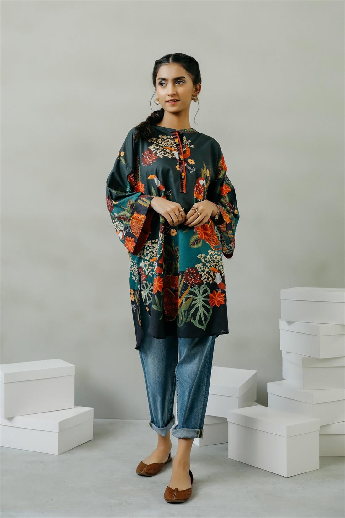 Basil Green Ethnic Designer Ladies Ready to Wear Suits