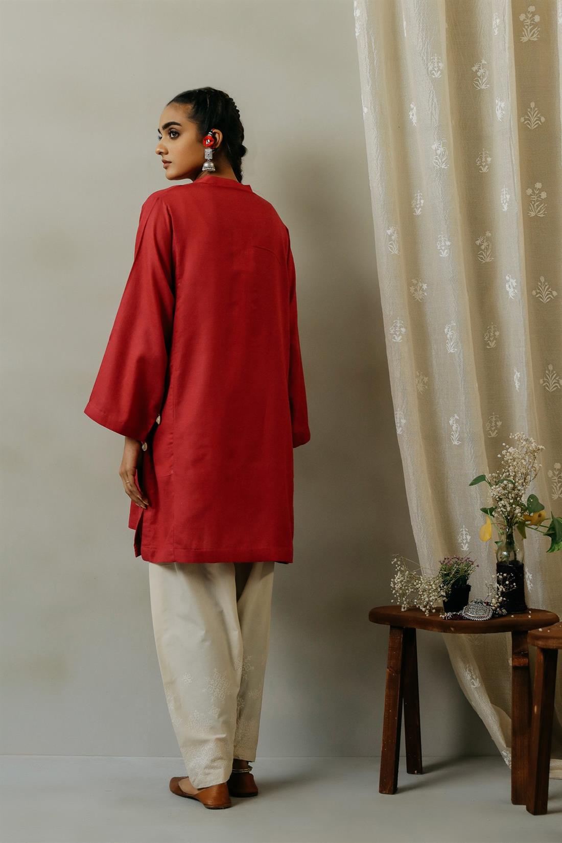 Fuchsia Pink 1 PC Stunning Viscose Linen Shirt