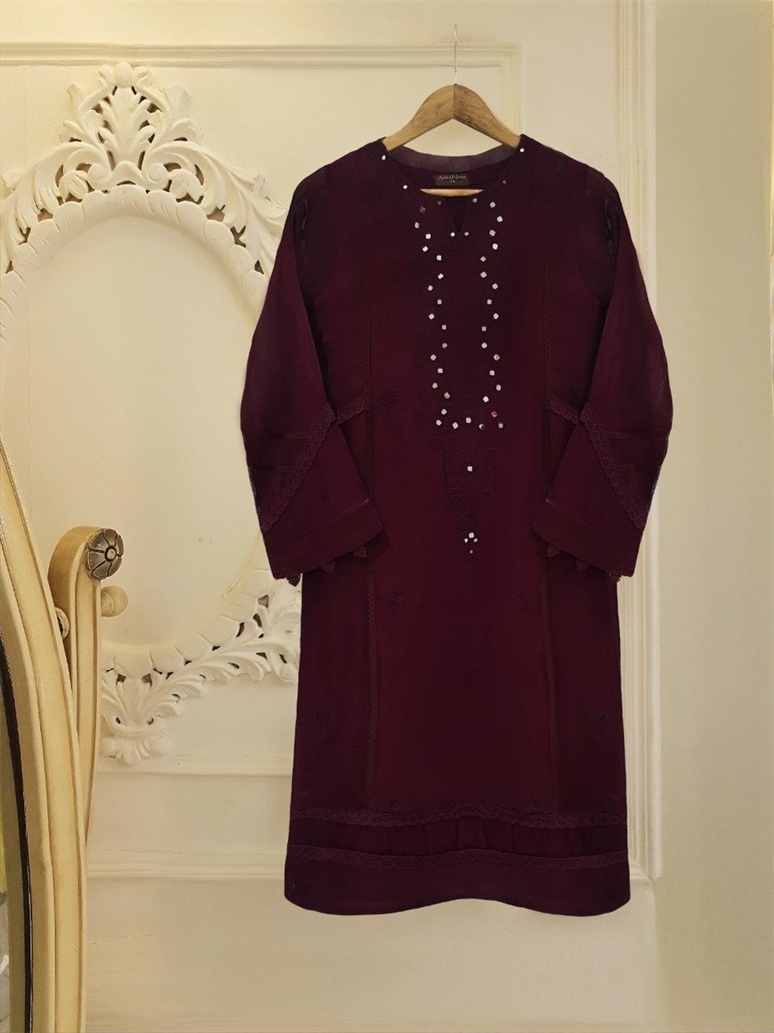 Maroon Cotton Agha Noor