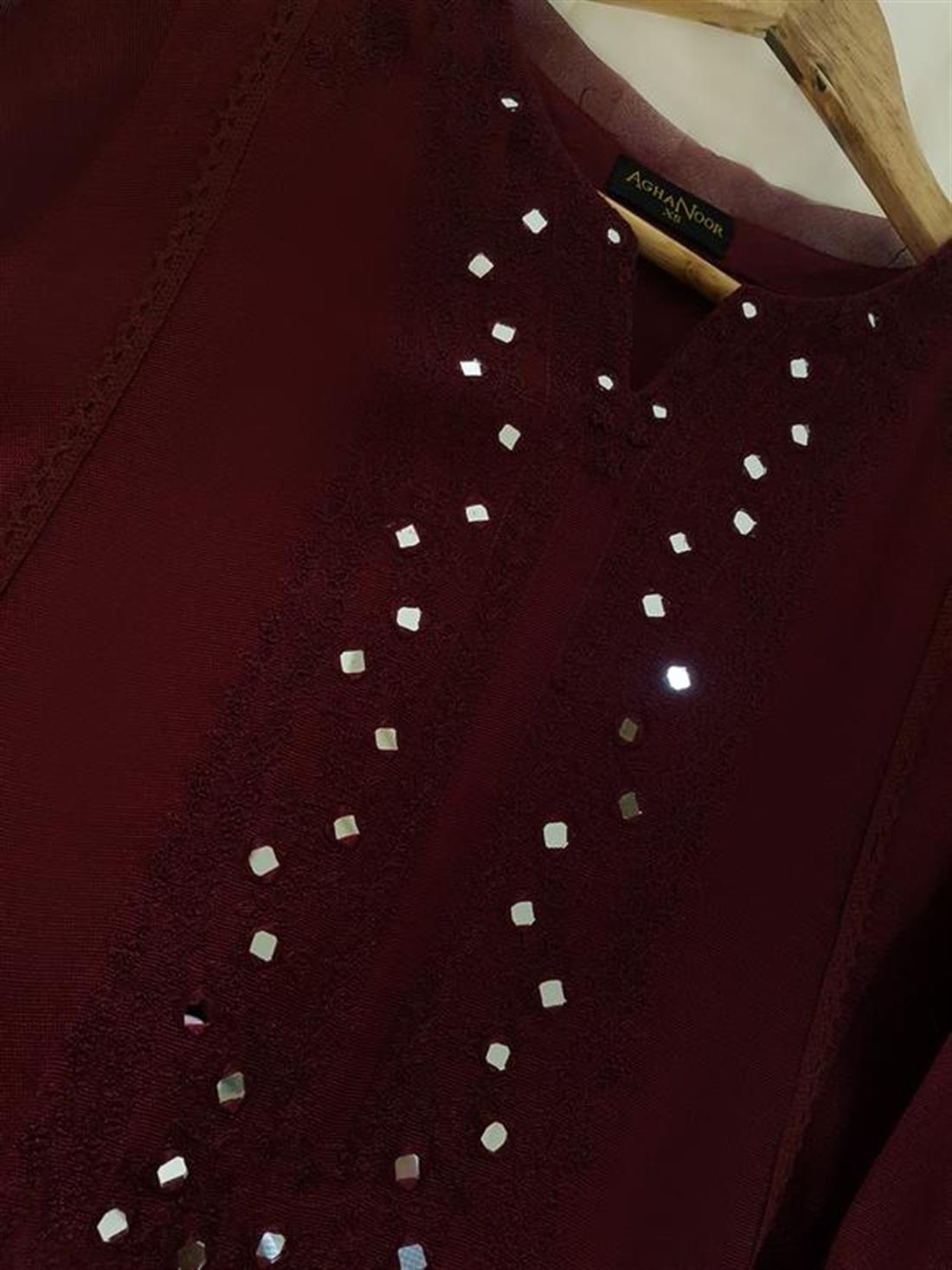 Maroon Cotton Agha Noor