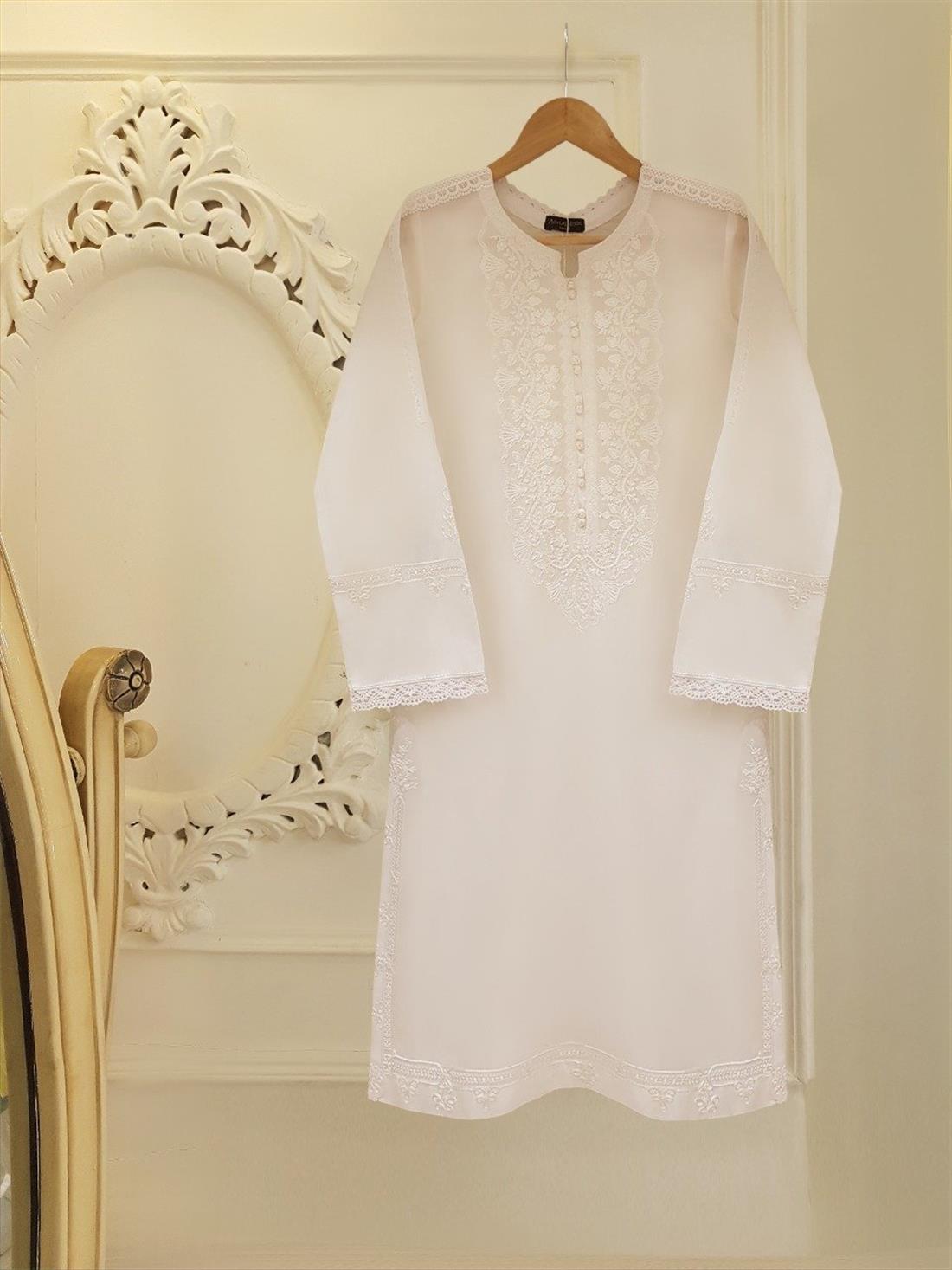 White & Green Cotton Agha Noor