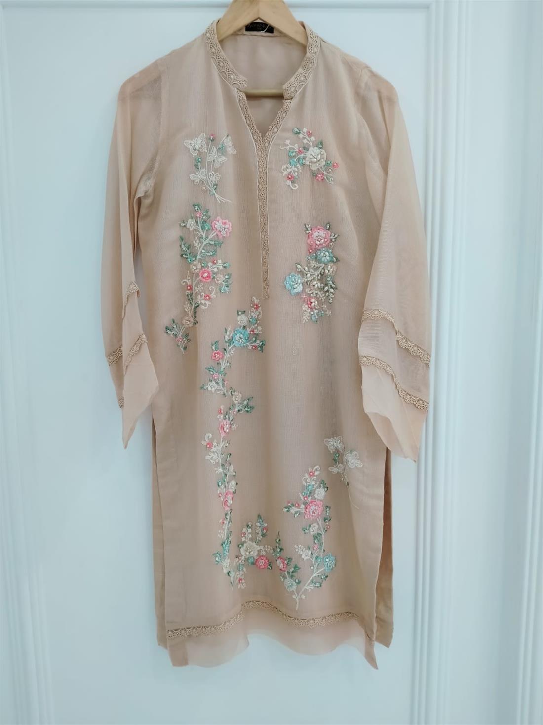 Beige Cotton Agha Noor