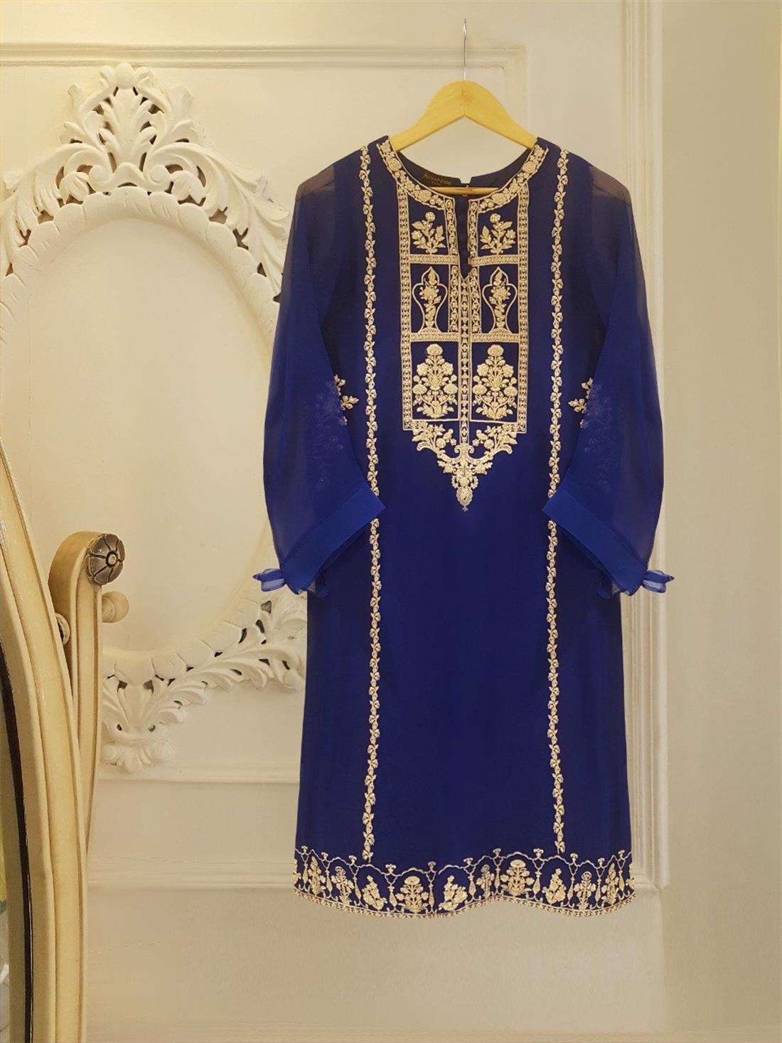 Blue Chiffon Agha Noor