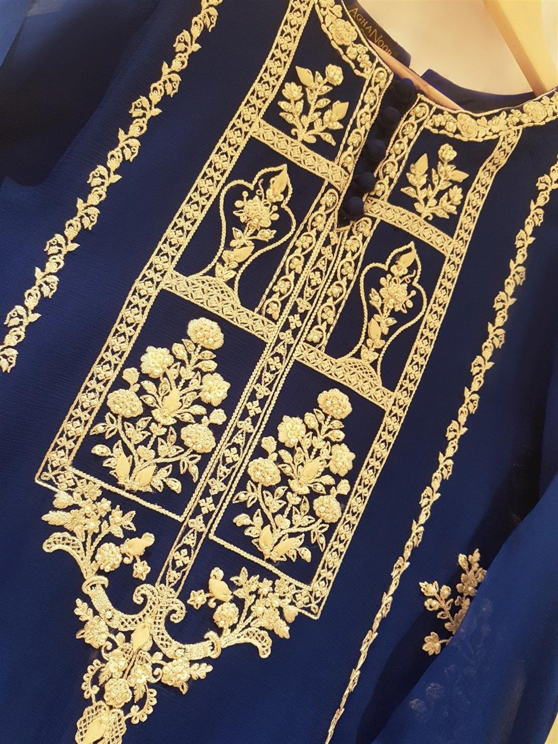 Blue Chiffon Agha Noor