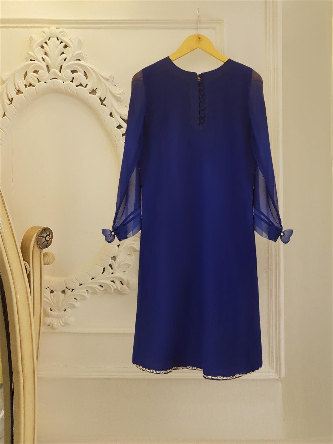 Blue Chiffon Agha Noor