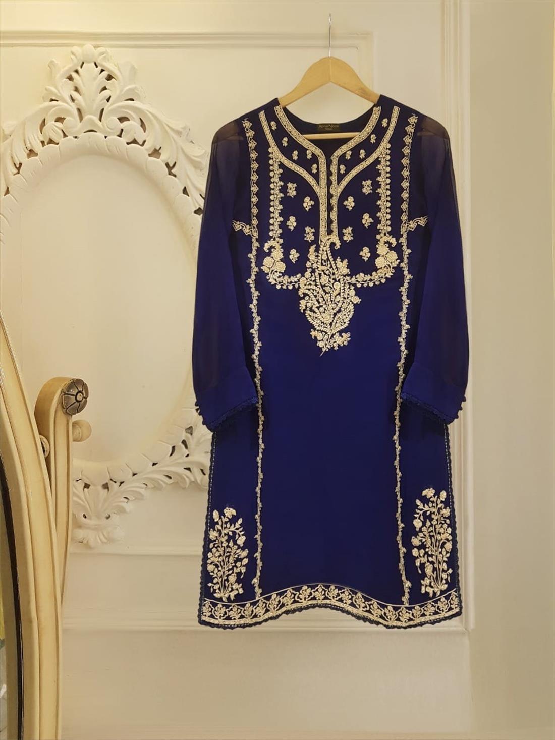 Blue Chiffon Agha Noor