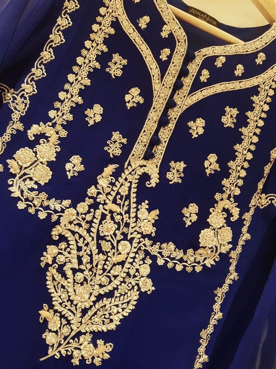 Blue Chiffon Agha Noor