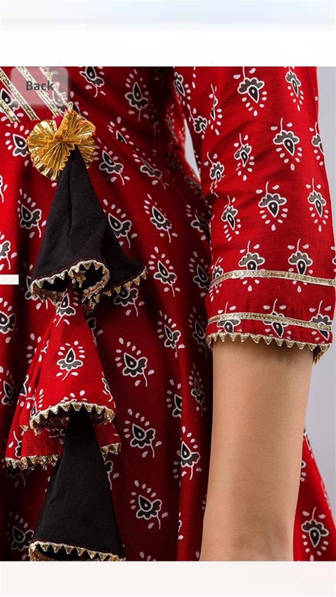 Dark Red Women Printed Anarkali Kurta