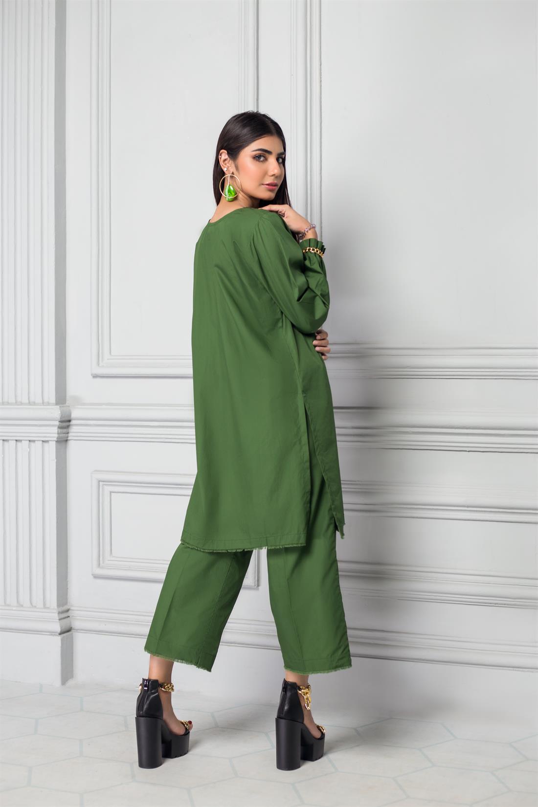 Basil Green Cotton Zoya Collections