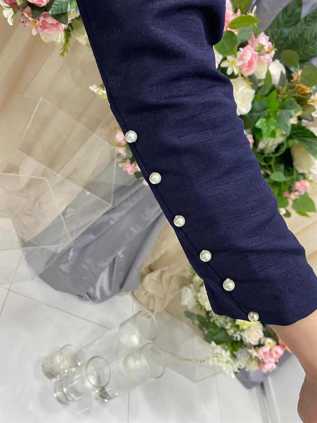 Navy Blue Silk Kurta.