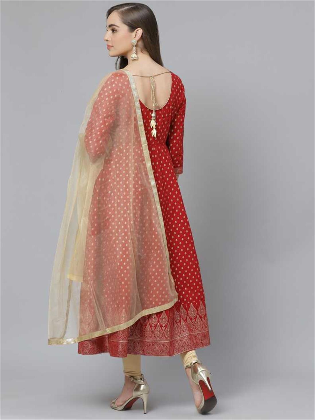 Maroon Printed Anarkali Ladies Tunics and Kurta