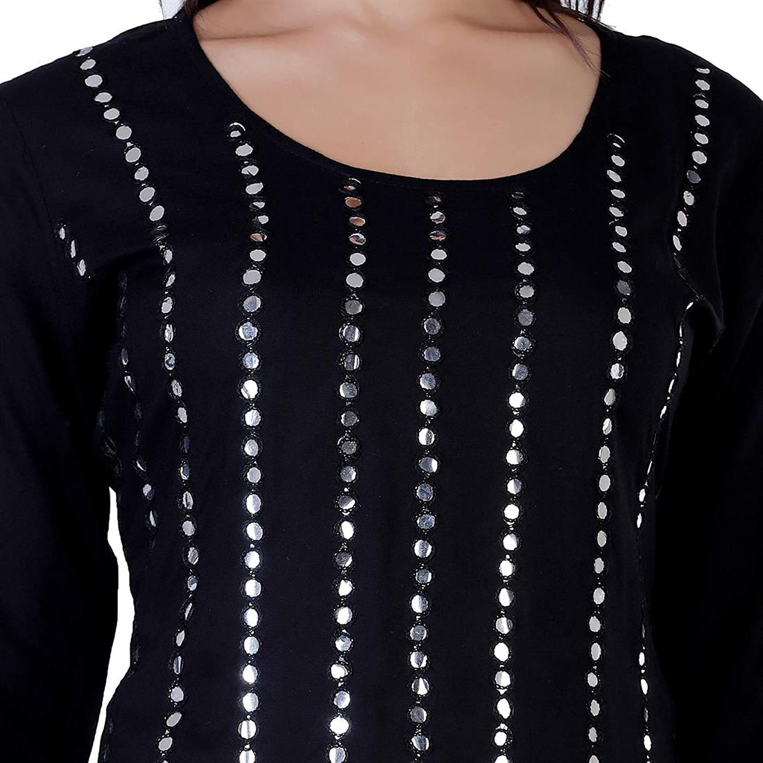Black Mirror Work Sharara Ladies Tunics and Kurta