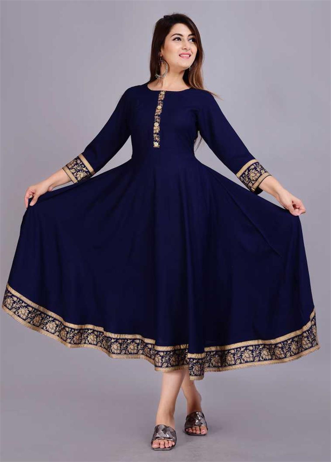 Navy Blue Anarkali Ladies Tunics and Kurta