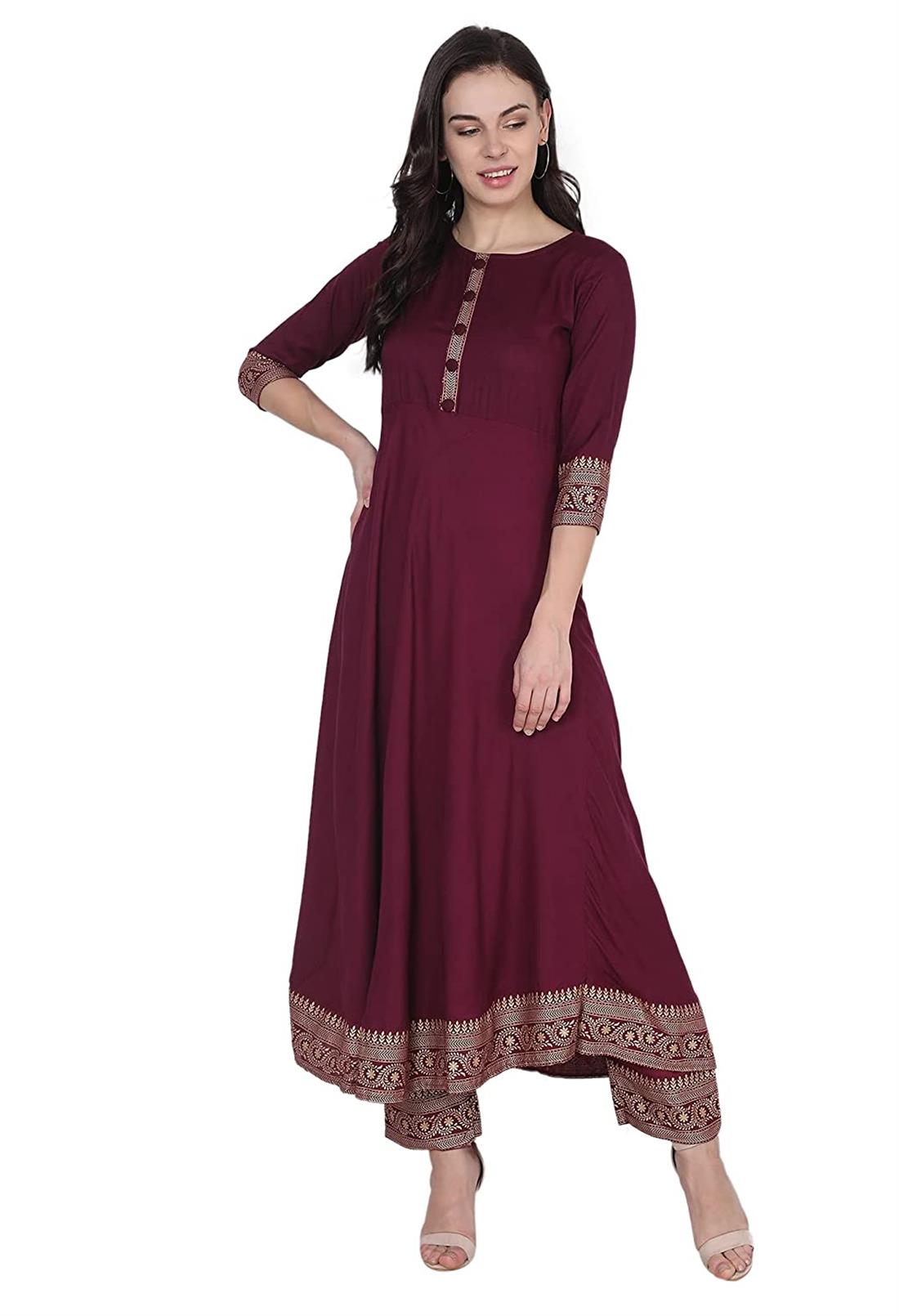 Purple A-Line Ladies Tunics and Kurta